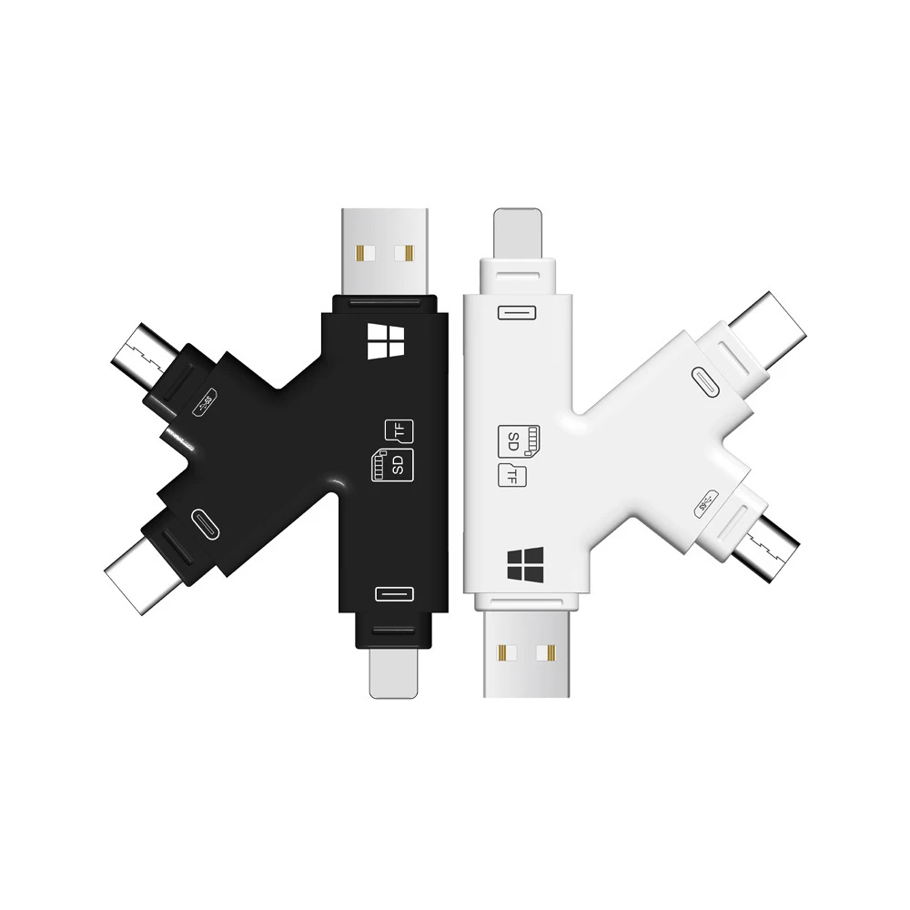 4 в 1 устройство для чтения карт с разъемом типа папа микро usb/SD/TF/USB/type c адаптер iOS