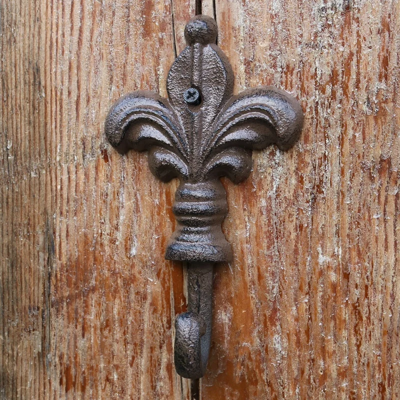 Европейский Винтажный дизайн Fleur De Lis маленький размер Домашний Декор пальто шляпа настенный крючок