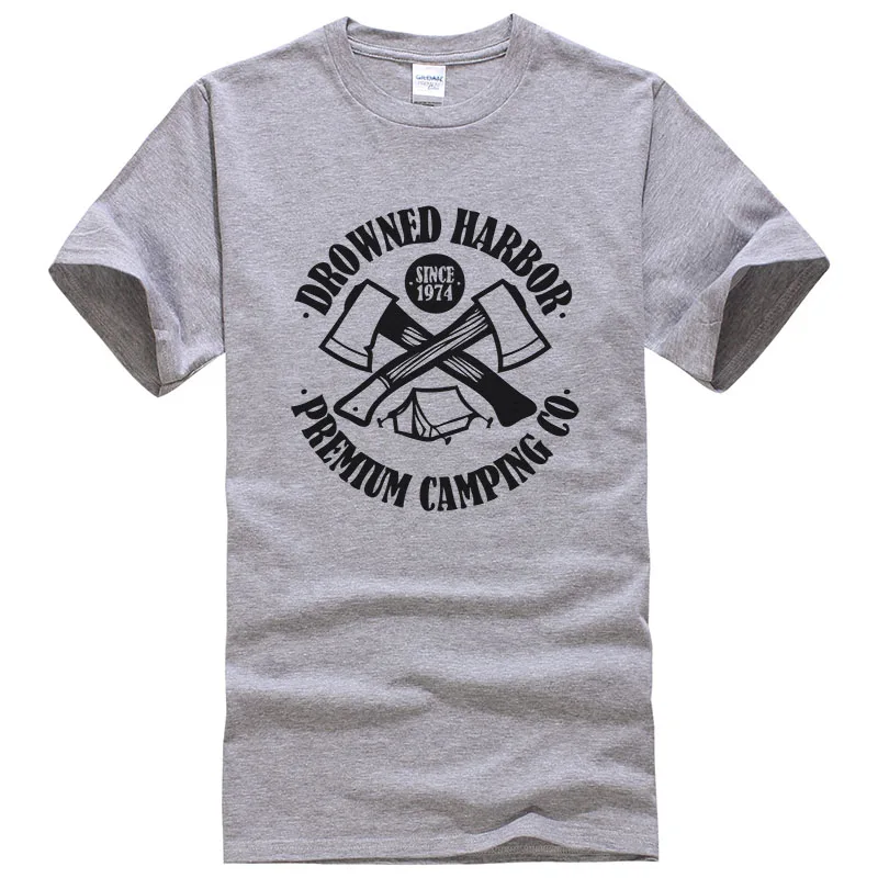Drowned harbor premium co Letter axe Printed Hatchet t shirt Men Women Cotton tops Cool tees Casual T-shirt #136 | Мужская одежда