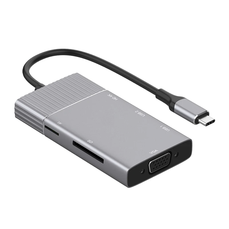 Док станция с разъемом типа C HDMI VGA USB хаб для ноутбуков Macbook Pro HP DELL Surface Lenovo