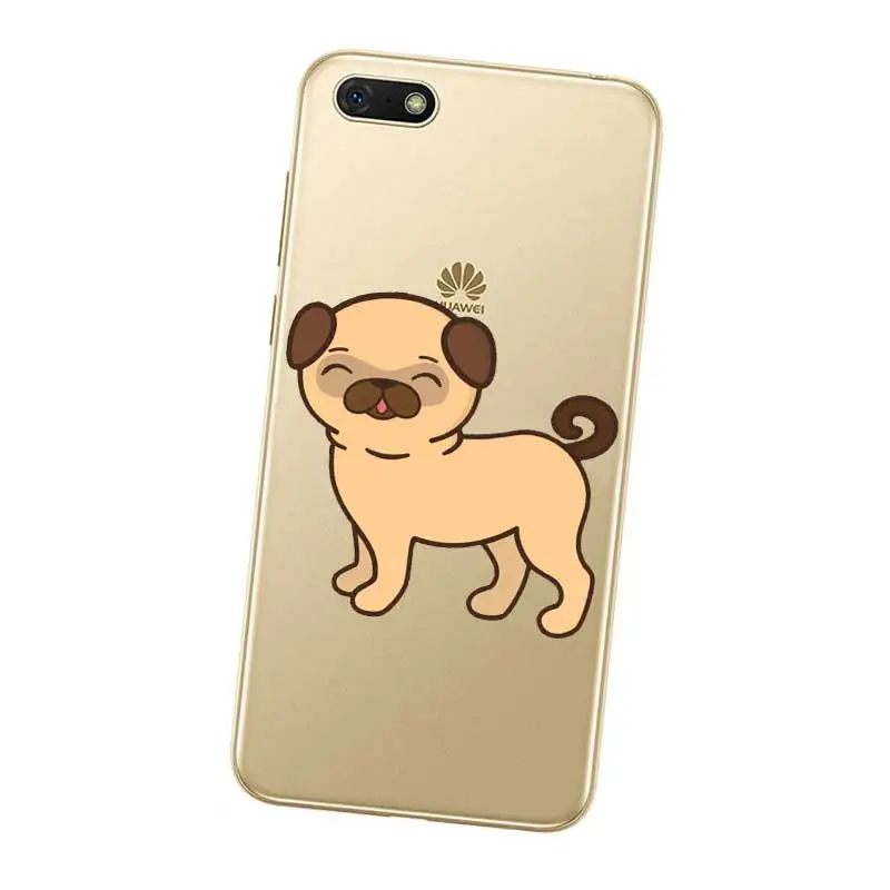 N310 Dog Cute Pug Soft TPU Silicone Case Cover For Huawei Honor 6A 6C 6X 7A 7C 7S 7X 8 Lite Pro |