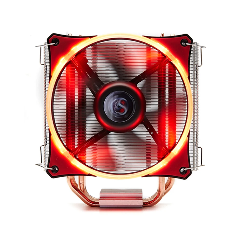 SOPLAY cpu Cooler 4pin 120 мм вентилятор кулер синий светодиодный RGB вентилятор ПК для Intel LGA 115X AMD все серии охлаждения процессора вентилятор радиатора - Цвет лезвия: Красный