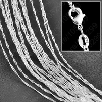 promotion wholesale solid 925 sterling silver beautiful water wave necklace singapore chain with lobster clasps 16 30