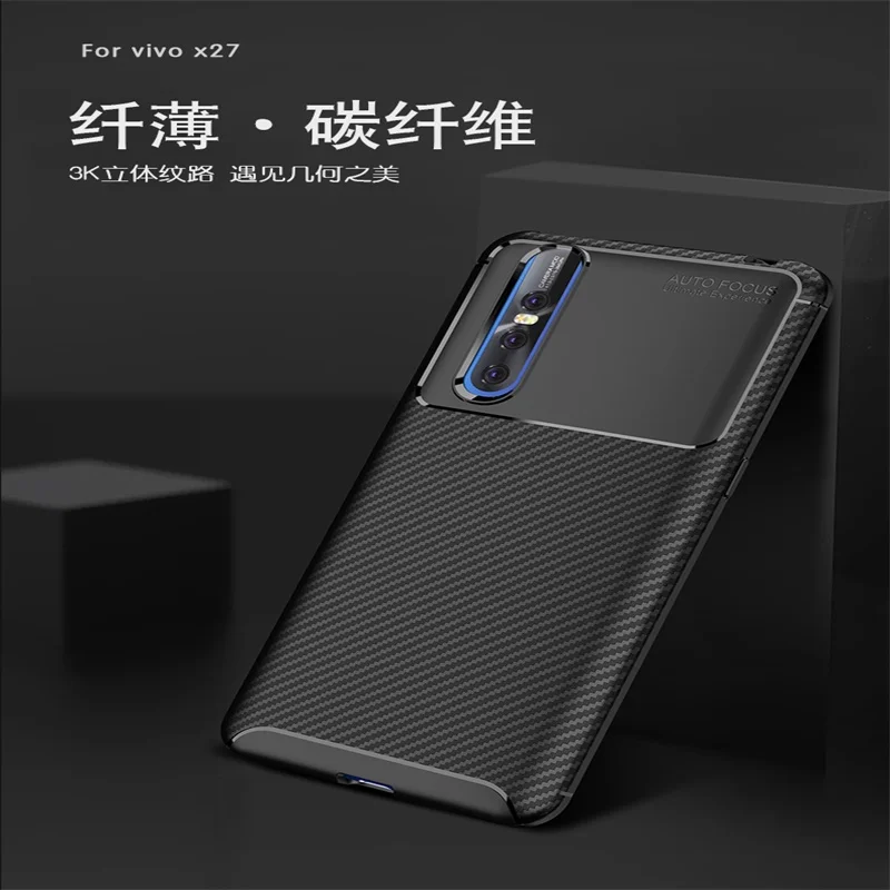 On For Vivo X27 V1829A Case cover 6.39&quot Full Protection Soft Silicone Armor Bumper Back phone V1829T case |