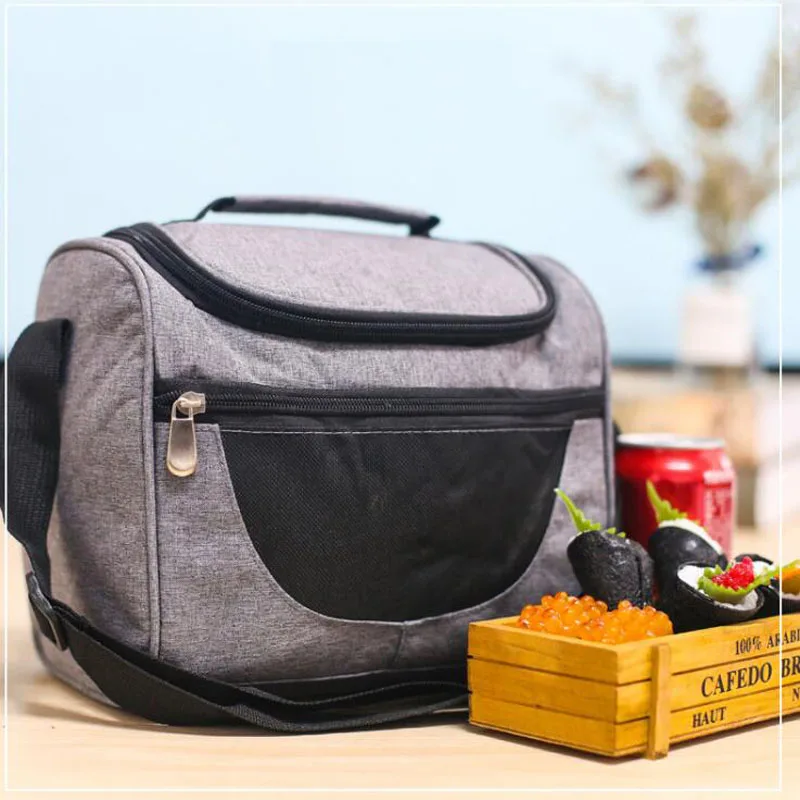 Портативная сумка-холодильник для пикника с диагональю bolsa termica neveras portatiles para alimento glaciere isolome pour pique nique beer - Color: Gray