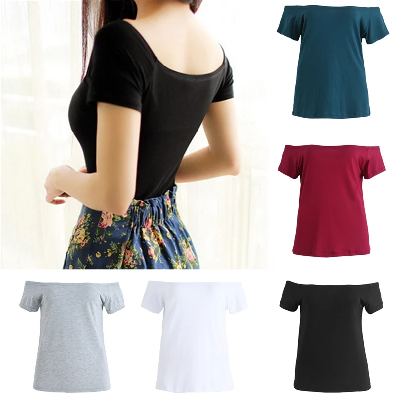 Женская хлопковая футболка с коротким рукавом черный белый красный серый синий