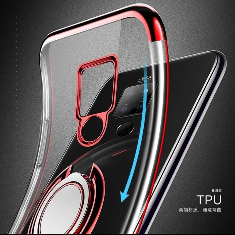 Ударопрочный чехол для Huawei Mate 20 Lite Pro Ультратонкий Мягкий ТПУ покрытие 360 кольцо
