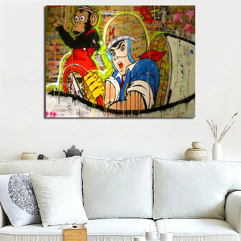 Скоростной гонщик монопольная картина холст печать гостиная домашний декор