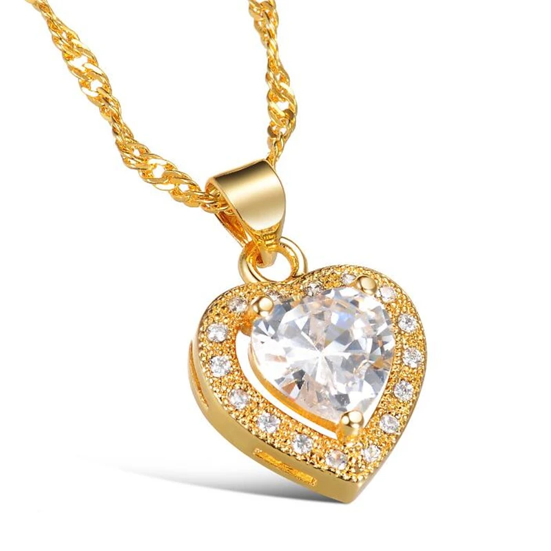 1.3 см кулон сердце и Ожерелья для мужчин Романтический золотые украшения Цвет