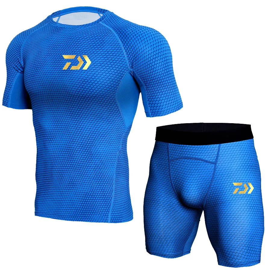 

Daiwa Fishing T-shirt Set Short-sleeved T-shirt + Shorts Tights Workout Clothes Wicking Perspiration Quick Drying Set Clothes