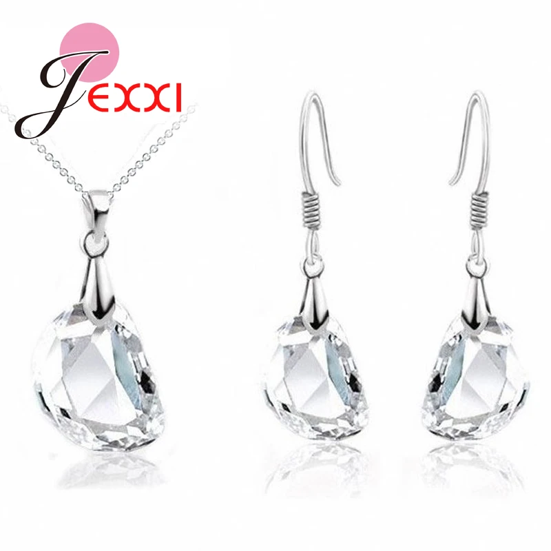 

925 Sterling Silver Pendants&Necklaces Drop Earrings Set For Party Accessory Womeb Bridal Jewelry Sets Wedding Anniversary