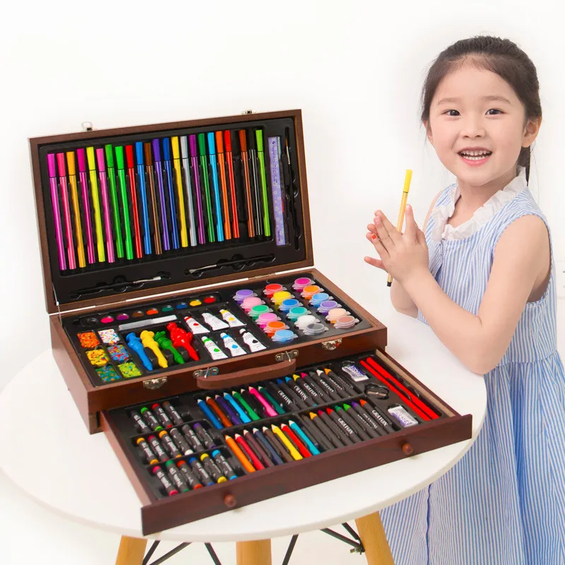 130 шт. цветные карандаши для рисования Чехол Набор художественной живописи детей