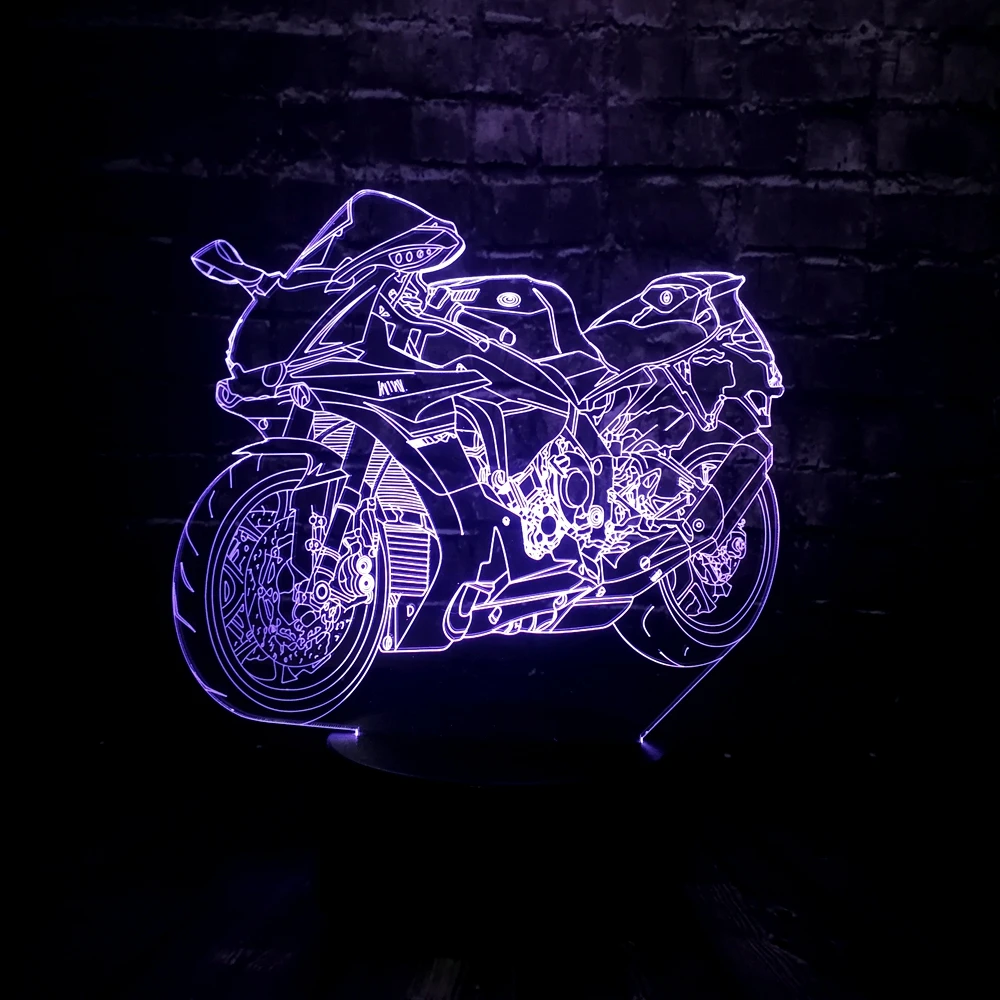 3D светодиодный ночной Светильник motocykel светильник в форме мотоцикла автомобиль 7