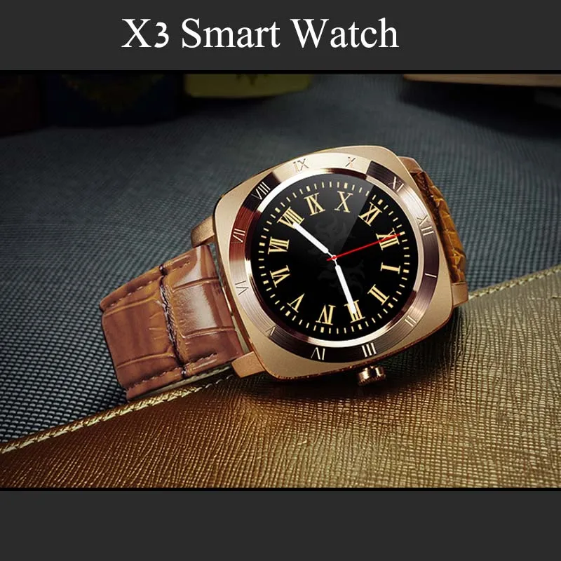 Хорошее X3 SmartWatch телефон mtk6261 IPS круглый Экран gsm шагомер мониторинга