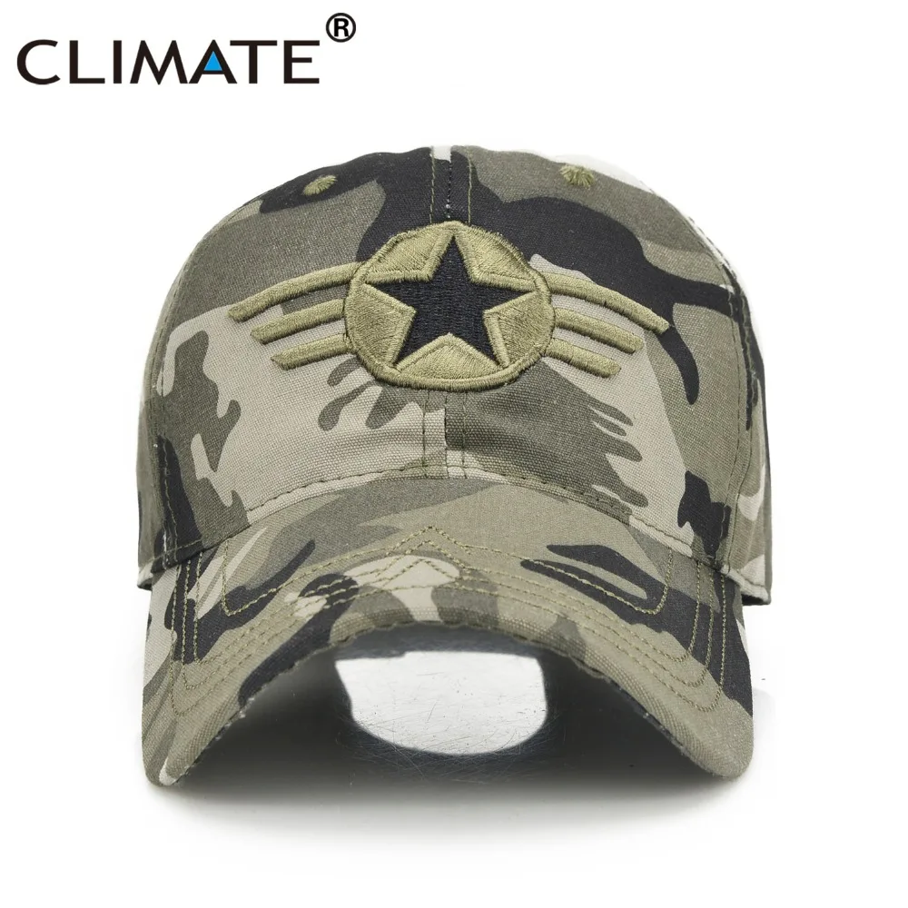 Климат Для Мужчин Армия Кепки военная авиация s Camouflag шляпа мужчин Star