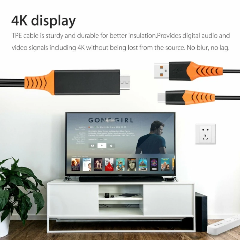 Кабель-адаптер типа C к HDMI HDTV AV TV 4K конвертер высокой четкости Plug-and-play для Samsung Galaxy