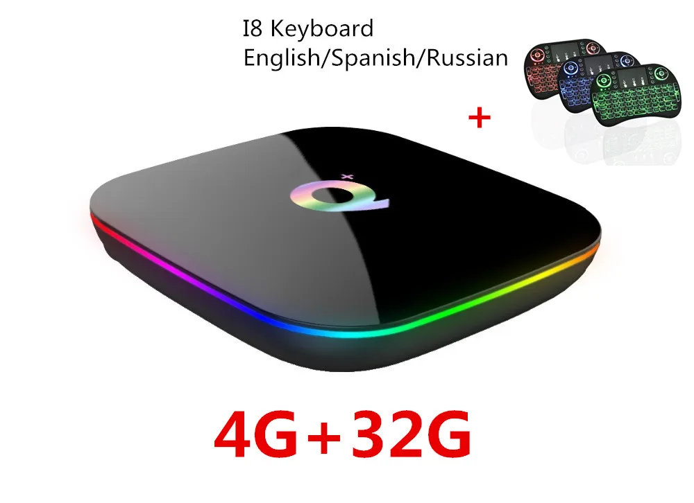 4G32G I8 Q+ tv Box Android 9,0 четырехъядерный cortex-A53 wifi 4K 4 GB/32 GB 4 GB/64 GB H.264 MVC до 1080P 60fps PK T95Q Youtube DDR3 - Цвет: 4G32G I8