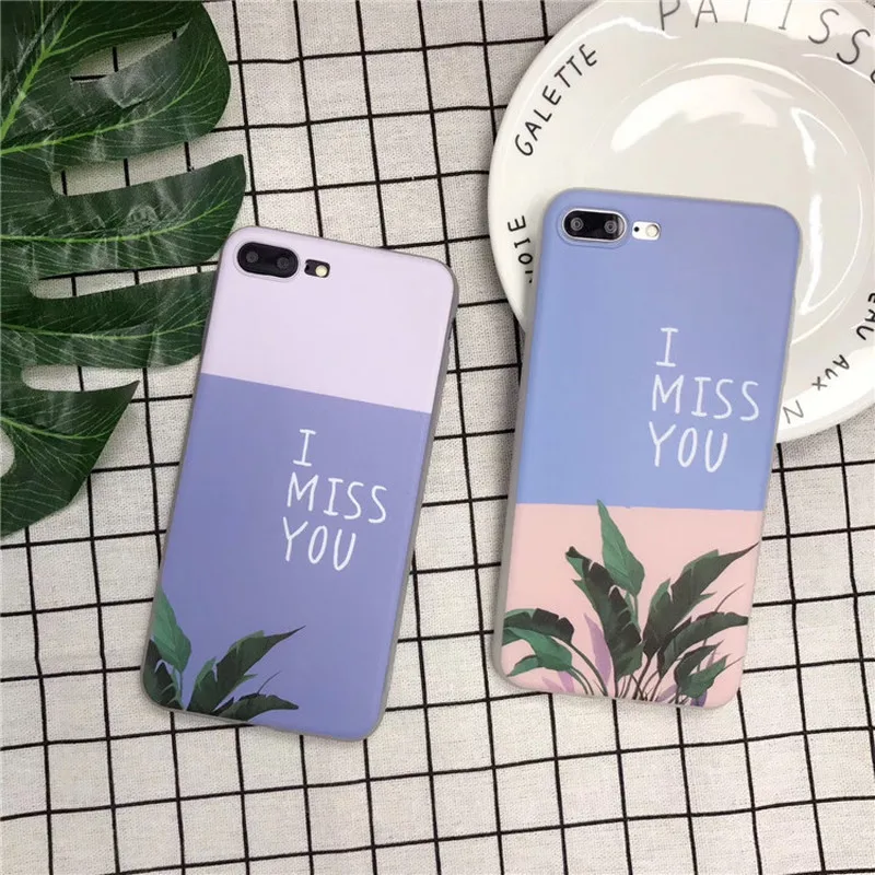 Простой литературный зеленый лист буквы Iphone6plus мобильный телефон оболочки Apple7/8