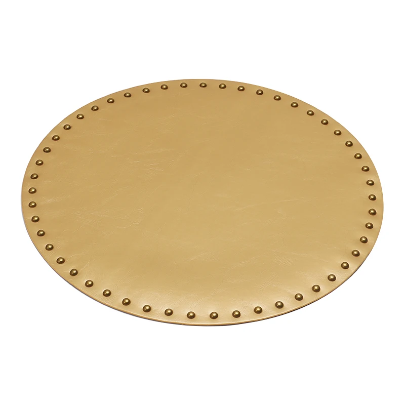 Round Kitchen Table Mat PU Leather Place Drink Coaster Insulation Pad Mats for Dining Placemat Diameter 38CM | Дом и сад
