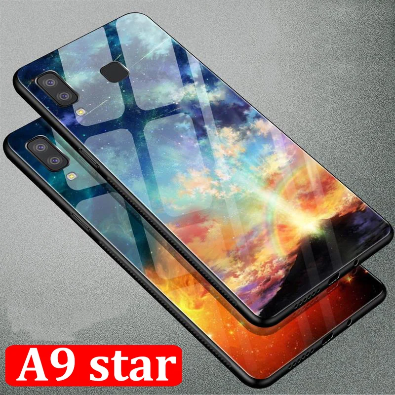 

6,3 дюйма для Samsung galaxy A9 Звездный чехол звездное небо чехол из закаленного стекла для телефона SM-C8850 чехол для Samsung A9star защитный чехол