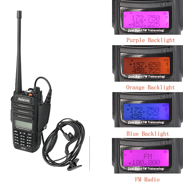 4 шт. IP67 Водонепроницаемый Радио рация Retevis RT6 радиочастотный трансивер UHF 5/3/1 Вт VHF UHF 136-174 МГц/400-520 МГц cb радио Comunicador