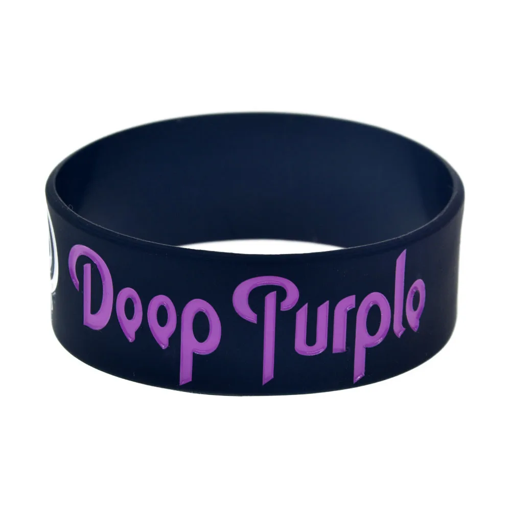 Фиолетовый силиконовый резиновый браслет Doop шириной 1 дюйм для любителей музыки