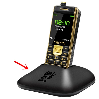 black with dock Роскошный Ретро мобильный телефон с двумя sim-картами, bluetooth Dialer, bluetooth динамик, громкий звук, радио, фонарик, мобильные телефоны, MP3 Телефон - Цвет: black with dock
