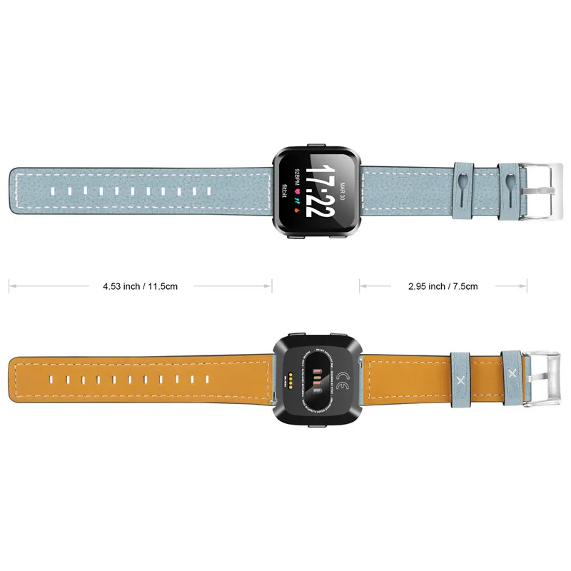 KINGBEIKE мягкий кошелек из натуральной кожи Ремешки для наручных часов Fitbit Versa умный