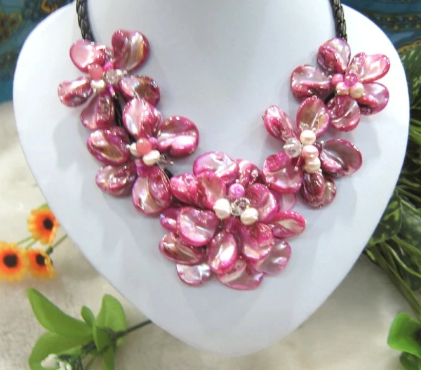 Модное ожерелье с цветами и пресноводным жемчугом в стиле барокко|mother fashion|mother of