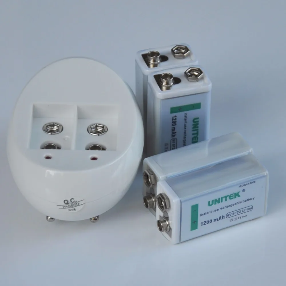 Перезаряжаемый литий-ионный аккумулятор 6F22 2-4 шт. USB 9 в 1200 мач + зарядное
