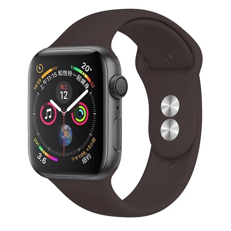 07 Cocoa Силиконовый ремешок для Apple Watch 42 мм 4 3 iwatch 38 мм 44 мм 40 мм pulseira correa браслет умные часы аксессуары петля - Цвет ремешка: 07 Cocoa