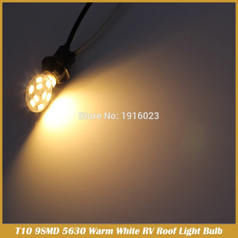 2 шт. Белый T10 Клин RV озеленение 9SMD 5630 Светодиодные лампочки W5W 921 168 194 10-24V Купол