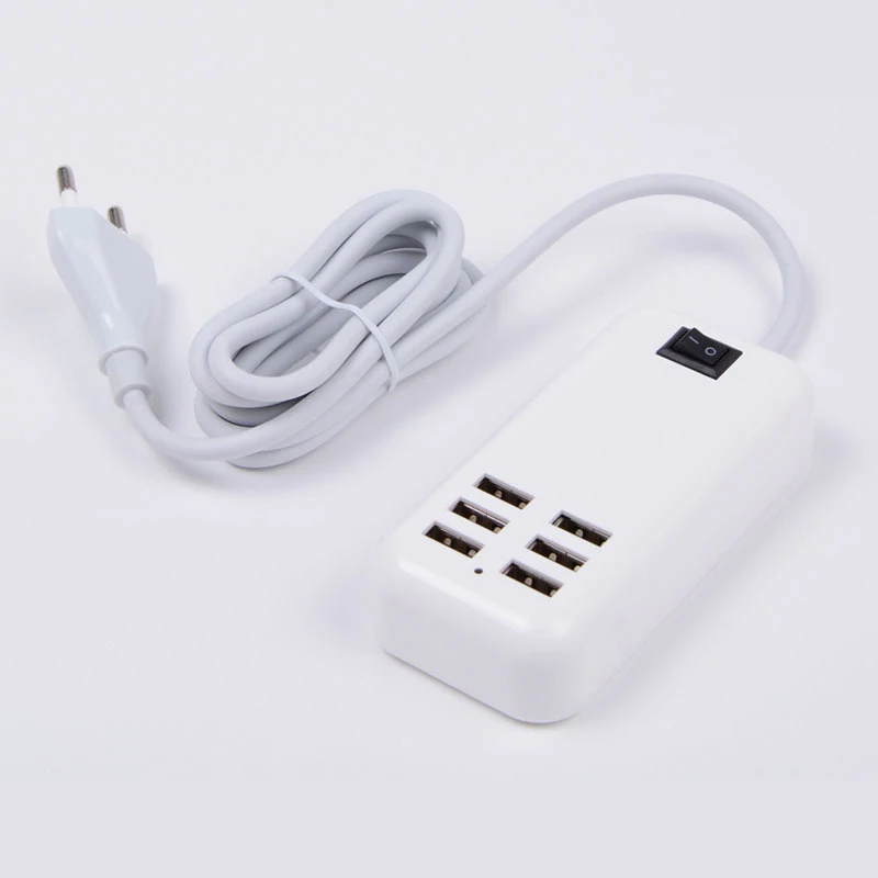 Универсальное зарядное устройство с 6 USB портами для iPhone iPad планшетов настольных