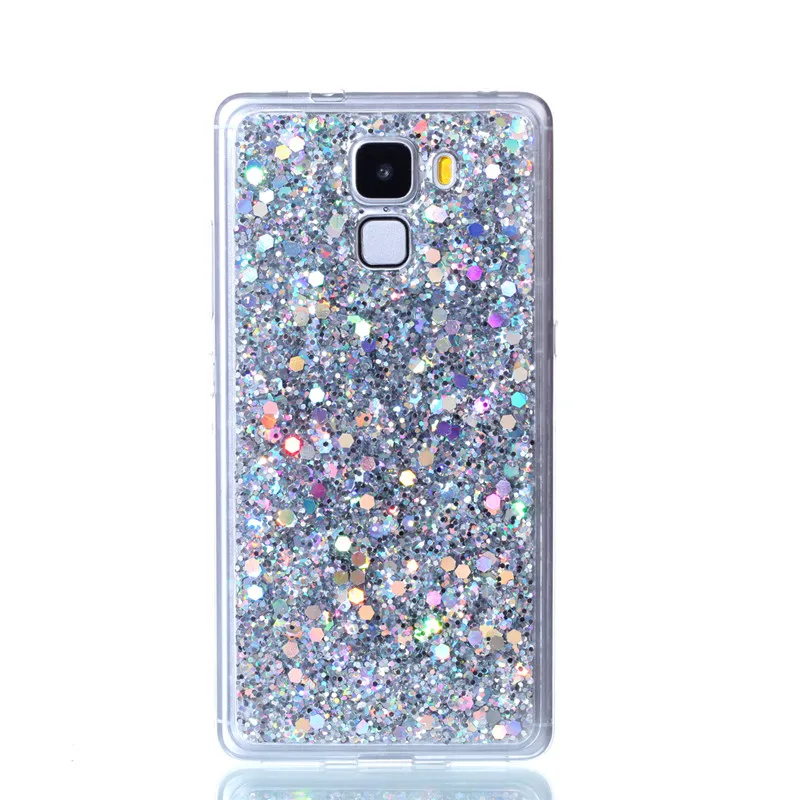 Huawei Honor 7 Honor7 Colored Shining Case Soft Silicone TPU Frame with Shiny Glitter Back Cover for 5.2inch |