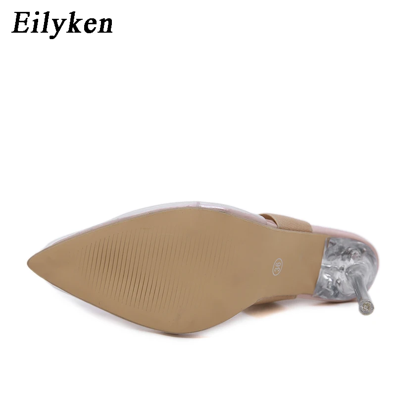 Eilyken/Модные осенние туфли лодочки с острым носком и эластичным ремешком из ПВХ