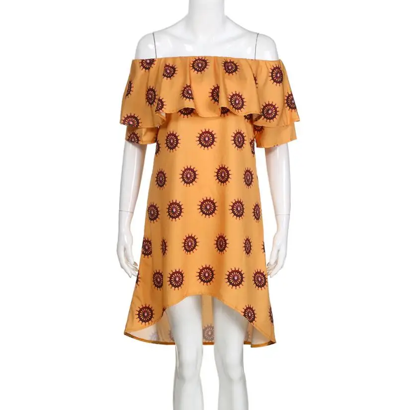 Летнее платье 2019 женская одежда короткий рукав многоцветный цветочный принт с