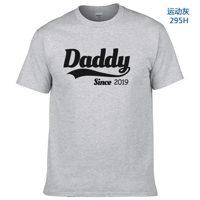 Light Grey-B Летний Стиль Daddy Since забавная Футболка мужская повседневная футболка с коротким рукавом для папы, папы, новорожденного ребенка - Цвет: Light Grey-B