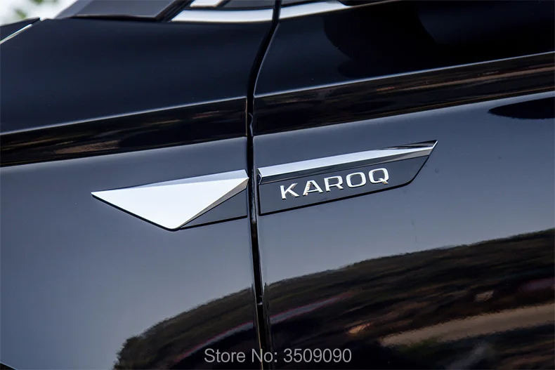 Для Skoda Karoq автомобиль сторона крыло двери эмблема значок Стикеры отделка хром декоративный автомобиль Стикеры s 4 шт./компл