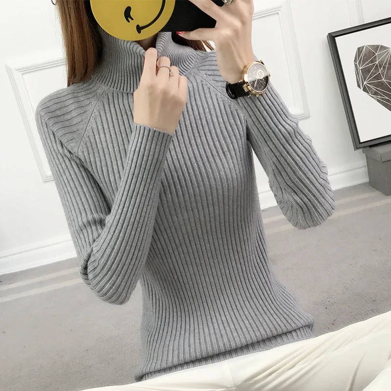 Long Sleeve Turtleneck Autumn Winter Sweaters Fashion 2018 Women And Pullovers Knitted Pullover Sweater Jumper | Женская одежда