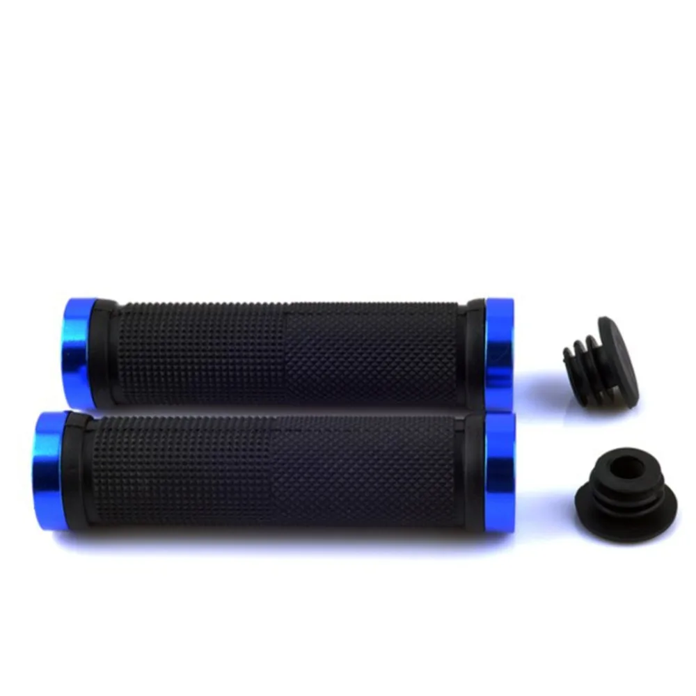 1 Pair Double Lock Bicycle Mountain BMX Bike Handle Bar Grips Cycling Rubber Handlebar Grips Bicycle Parts Accessories 6 Colors
