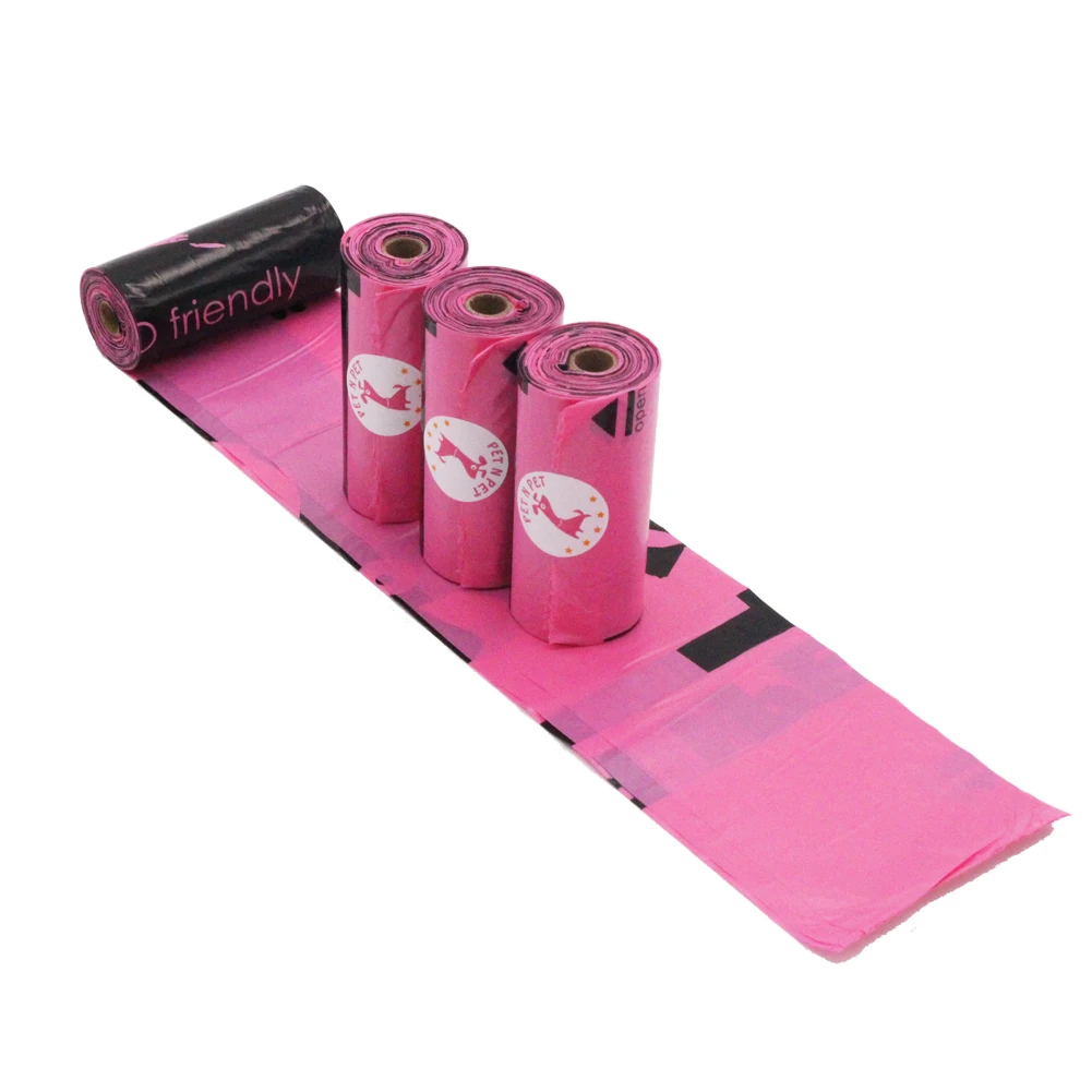 Pet N Pet-bolsas para excrementos de perro, suministros respetuosos con el medio ambiente, 60 rollos, 10 micras, desechos negros grandes, basura sin perfume de producto-2