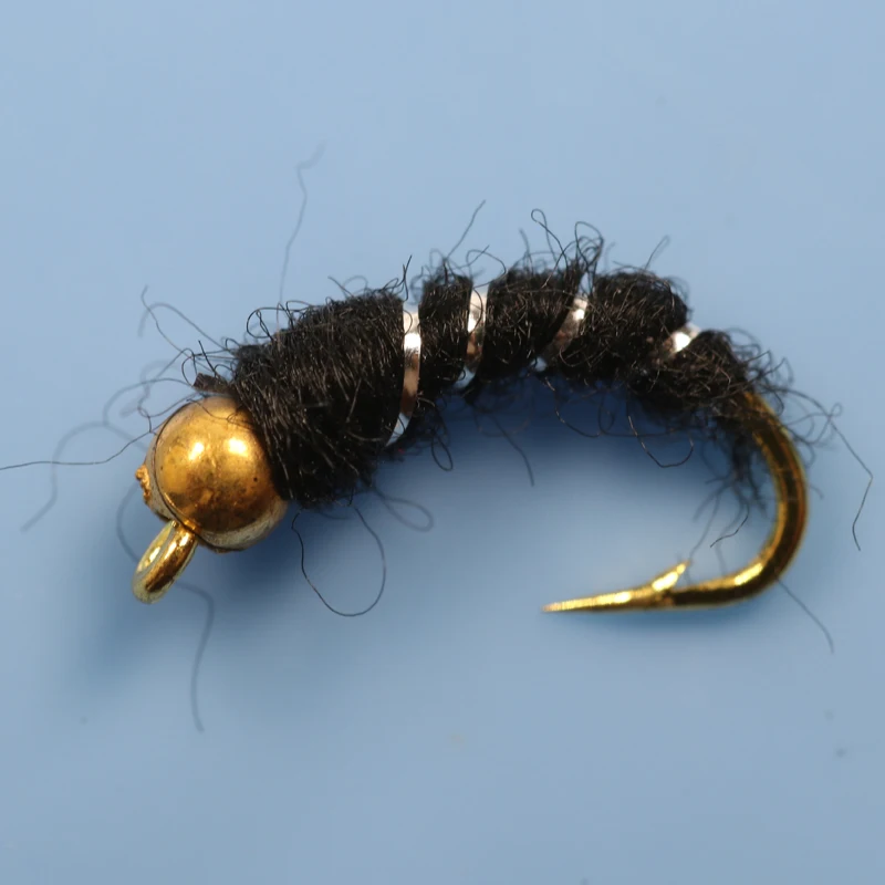 Wifreo 40 шт. 12 # в бесплатной коробке Caddis Pupa Larva Midge And Buzzers бусиновая головка Нимфа мухи