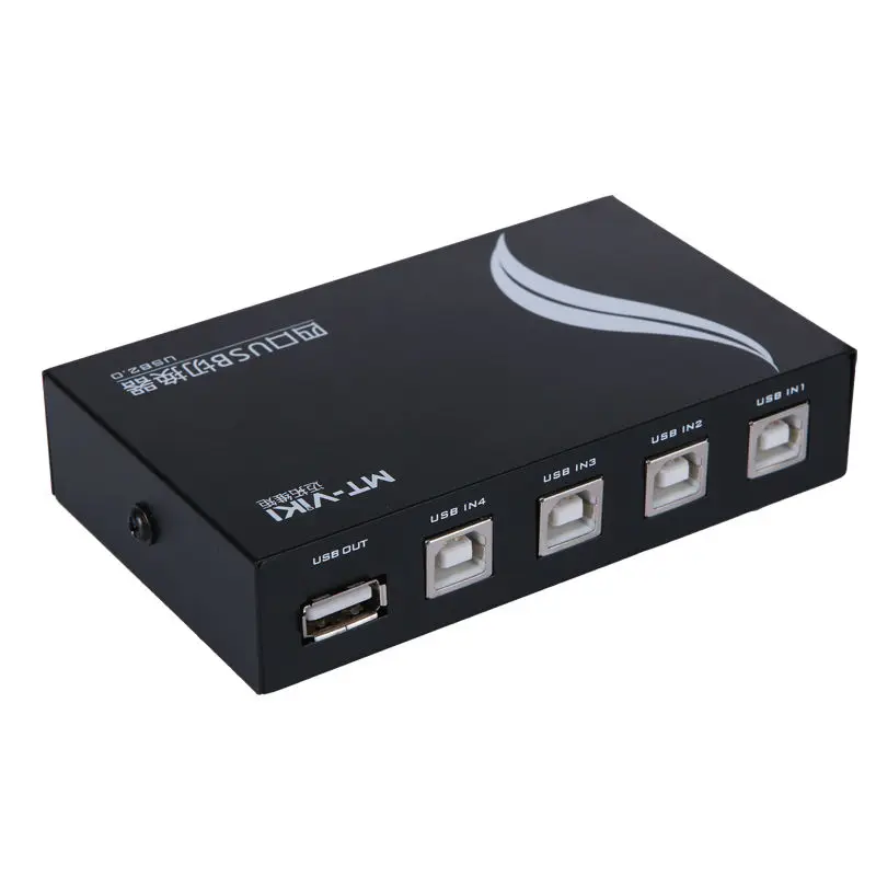 

MT-Viki 4 Port USB 2.0 Selector Switch for 4 PC Share 1 USB Device Like Printer Flash Driver Mouse Keyboard 1A4B-CF