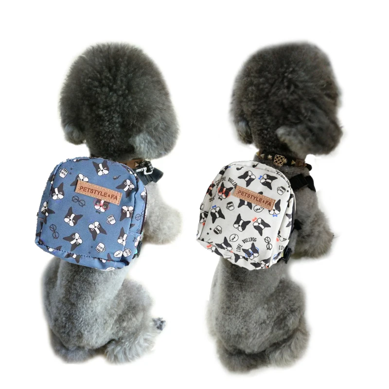 น่ารัก French Bulldog Terrier กระเป๋าสุนัขกระเป๋าเป้สะพายหลังขนาดเล็กสำหรับสุนัขสายจูงสำหรับแมวลูกสุน...