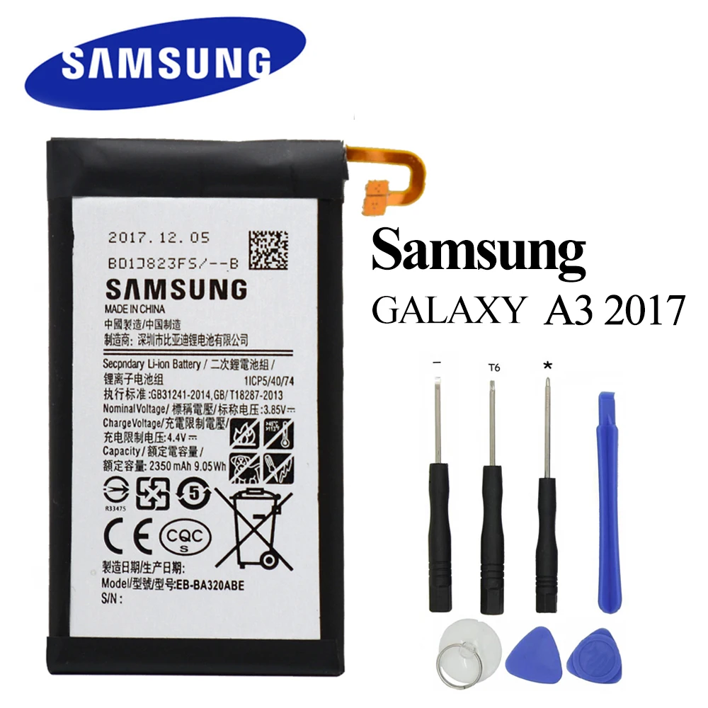 Аккумулятор для Samsung Galaxy A3 2017 100% оригинальный аккумулятор A320F 2350 мАч Akku с