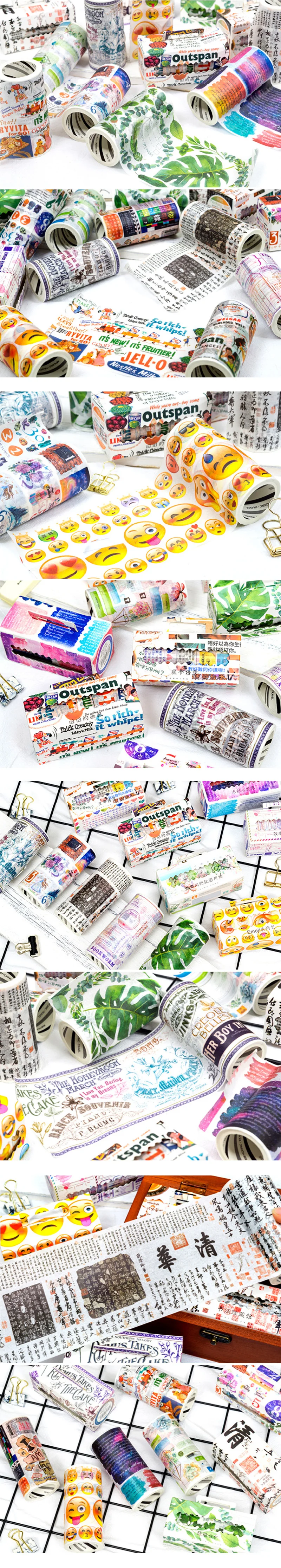 9 см* 5 м акварельные растения винтажная лента для декорации Washi DIY декоративная Скрапбукинг наклейка планировщик маскирующая клейкая лента Этикетка
