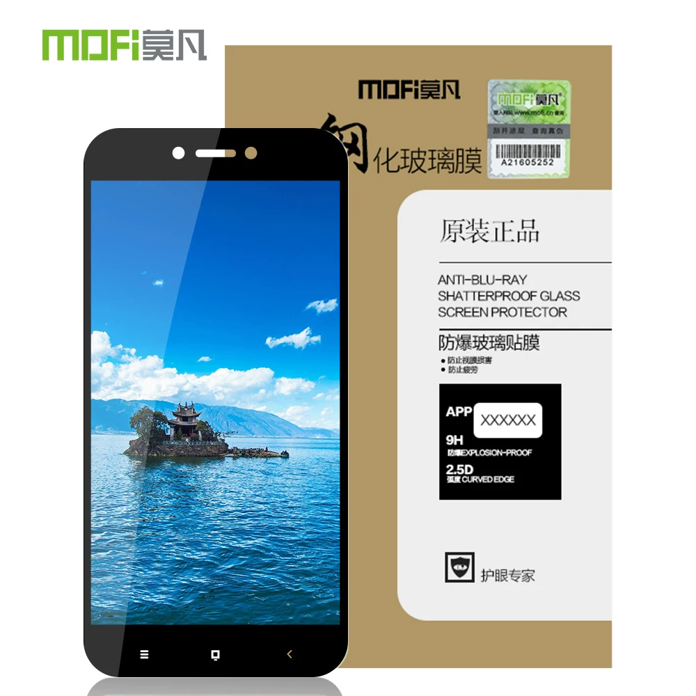 Для Redmi Go защита экрана Стекло 100% Оригинал MOFi 9H полный экран Закаленное стекло