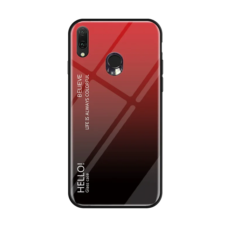 Чехол для OPPO Realme 3 Pro из закаленного стекла с градиентом мягкий силиконовый