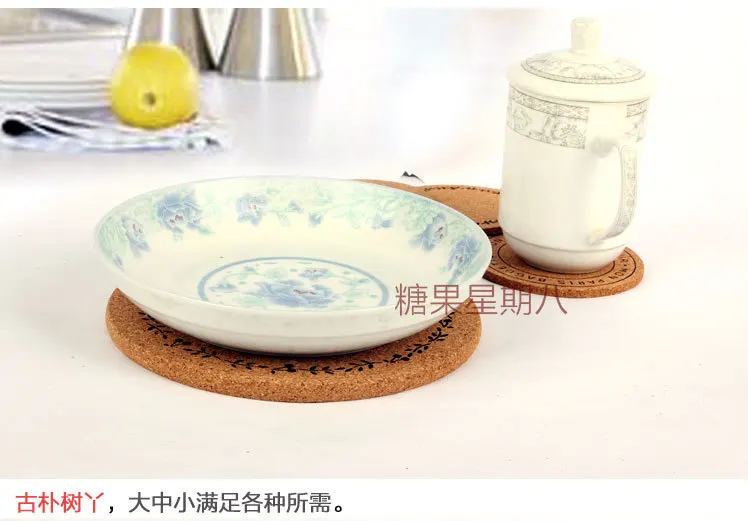 5pc/Lot Cork Wood Coaster Tea Coffee Cup Drinks Mat Japan Style Flexible Table Heat Resistant Round Dish Mats Pot Home Decor | Дом и сад