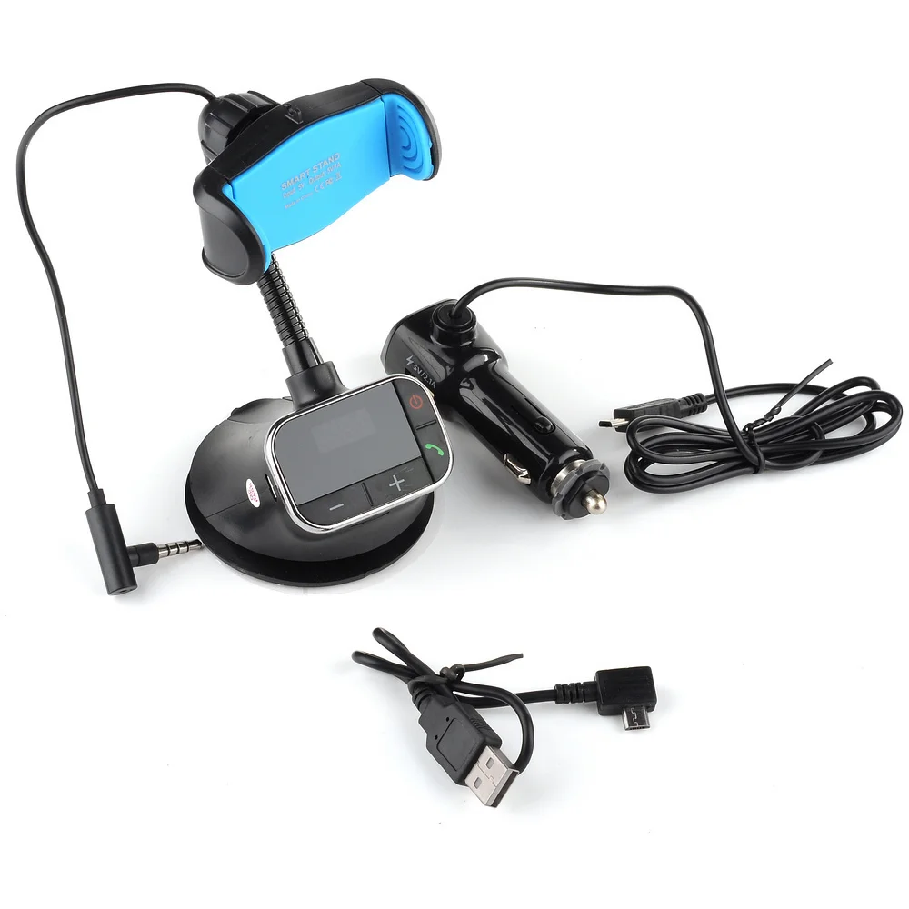 Автомобиль FM передатчик зарядное устройство держатель громкой связи для iPhone 6 5S 5